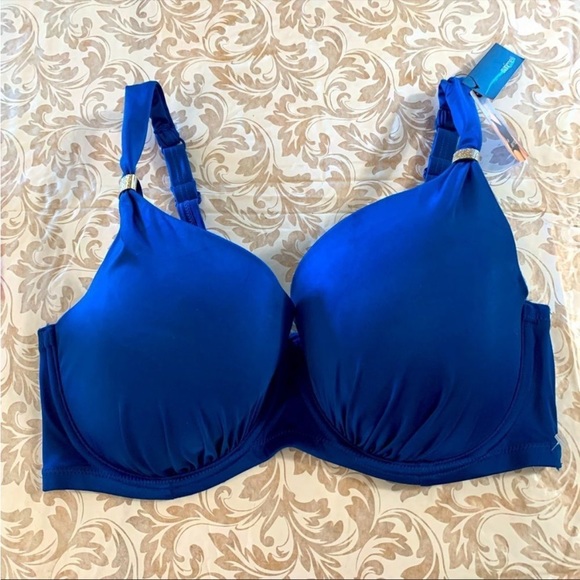 Mariemelli Bikini Top 38E (DD) Blue Padded Underwire NWT - Picture 1 of 3